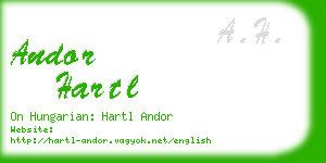 andor hartl business card